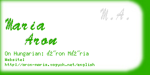 maria aron business card